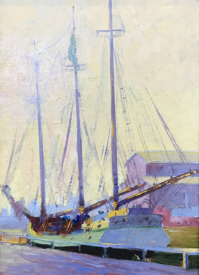 GEORGE DEMONT OTIS - "Chicago Harbor" - Oil - 19" x 14"