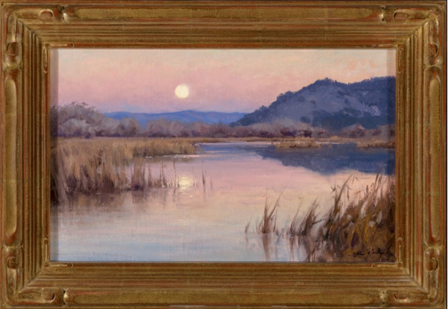 JESSE POWELL - "Carmel River Moonrise" - Oil - 10" x 16"