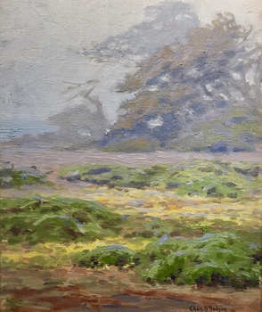 CHARLES B. HUDSON - "Windswept Cypress, Point Lobos" - Oil - 12" x 10"
