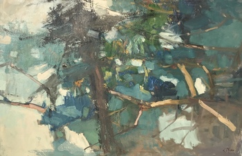 S.C. YUAN - "Abstract of Pines" - Oil - 32" x 48"