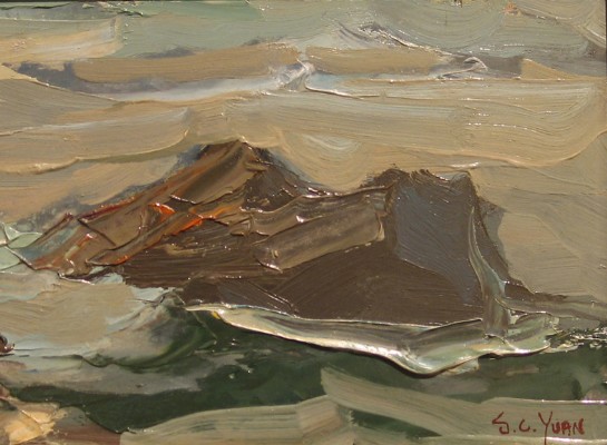 S.C. YUAN - Carmel Coast - Oil on Board - 6" x 7 3/4"