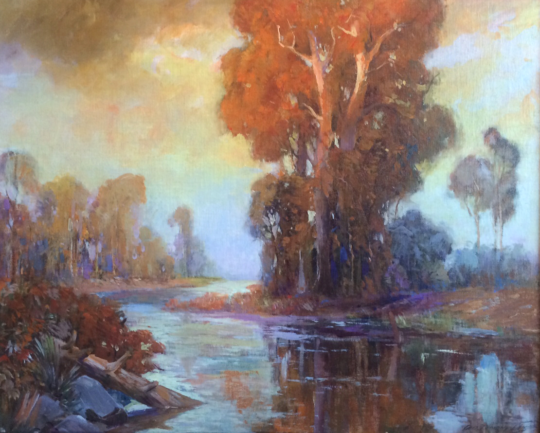 GEORGE DEMONT OTIS - "BAYOU NEAR HOUSTON" - Oil on Canvas - 23 7/8" x 29 3/4"