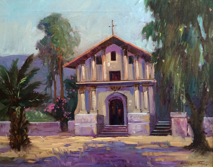 GEORGE DEMONT OTIS - "MISSION DOLORES, 1931" - Oil on Canvas - 16" x 20"