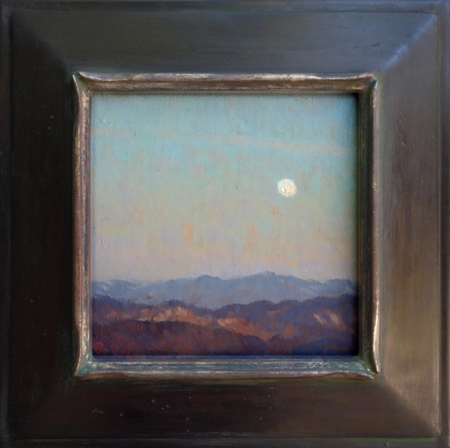 JENNIFER MOSES - "Moon Over Mountains" - Oil - 7 1/2" x 7 1/2"