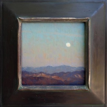 JENNIFER MOSES - "Moon Over Mountains" - Oil - 7 1/2" x 7 1/2"