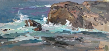 S.C. YUAN - "Seascape" - Oil - 12" x 24"