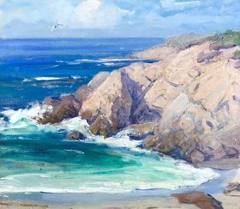 ARTHUR  HILL GILBERT - "Laguna Headlands" - Oil on Canvas - 18" x 20"